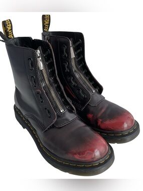 Dr Martens 1460 Pascal Front Zip Cherry Red Women’s Size 8 Rare VHTF